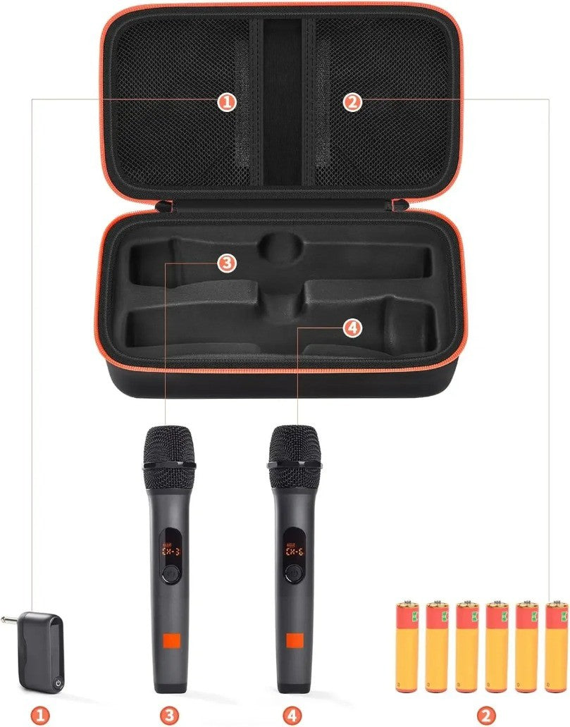 Estojo para Microfone Sem Fio para Sistema de Microfone Sem Fio Duplo JBL Universal Microfone de Mão Duplo Bolsa de Viagem para Canto Karaokê