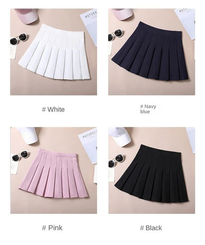 Women's Skirts Japanese Fashion School Clothes Brown Pleated Saias Femininas Girls Red Ropa Para Mujer Mini Skirt With Shorts