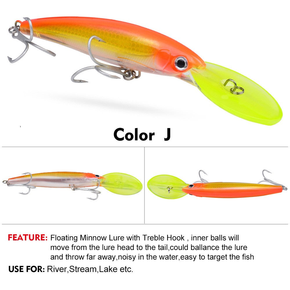 Isca Artificial Flutuante Minnow 32g 50g 75g Isca de Pesca Longa Arremesso Água Salgada Robalo Iscas Duras Minnow para Pesca de Robalo