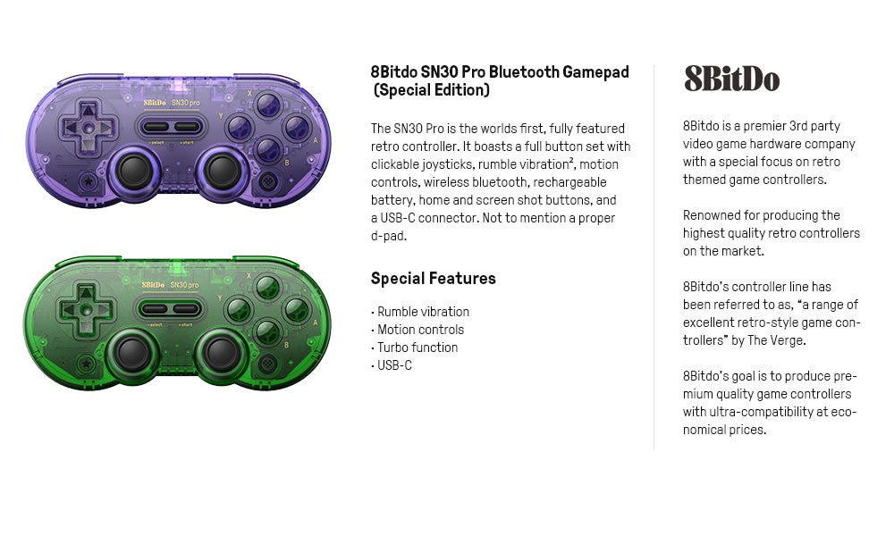8Bitdo SN30 Pro Bluetooth Gamepad for Nintend Switch 2 Wireless Game Controller Joystick for NS MacOS Android Steam Raspberry Pi