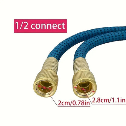 High Pressure Garden Water Hose 2.5-37.5 Meters Expandable Flexible Stripes Pipes for Garden Farm Irrigation Car Wash PVC Reel