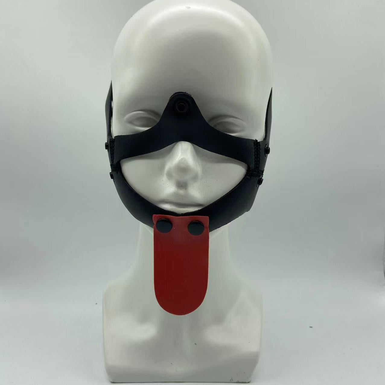 Role Play Costumes of Unisex Women Mens Cosplay Half Face Fetish Mask with Open Mouth and Nose Headgear Party Accessories