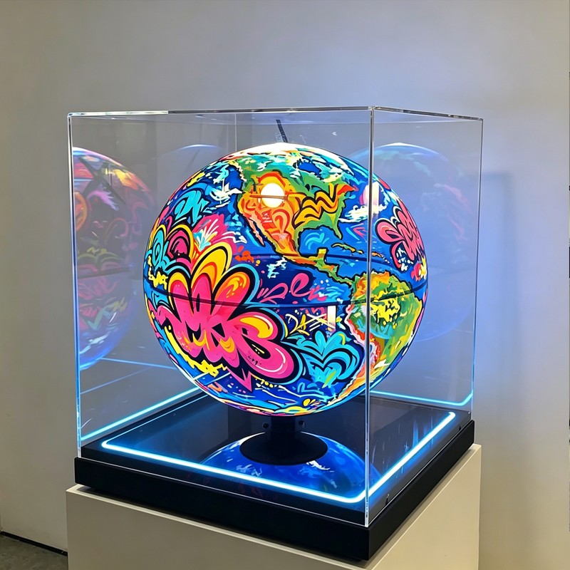 Custom 3D Hologram Spinning Sphere LED Display 360° Rotating Led Lightbox Advertising Light Box for Business Shop Showroom Bar