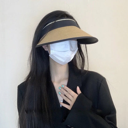 upf50+ Sunblock Sunshade New outdoor sun hat UV protection foreign air straw empty top hat