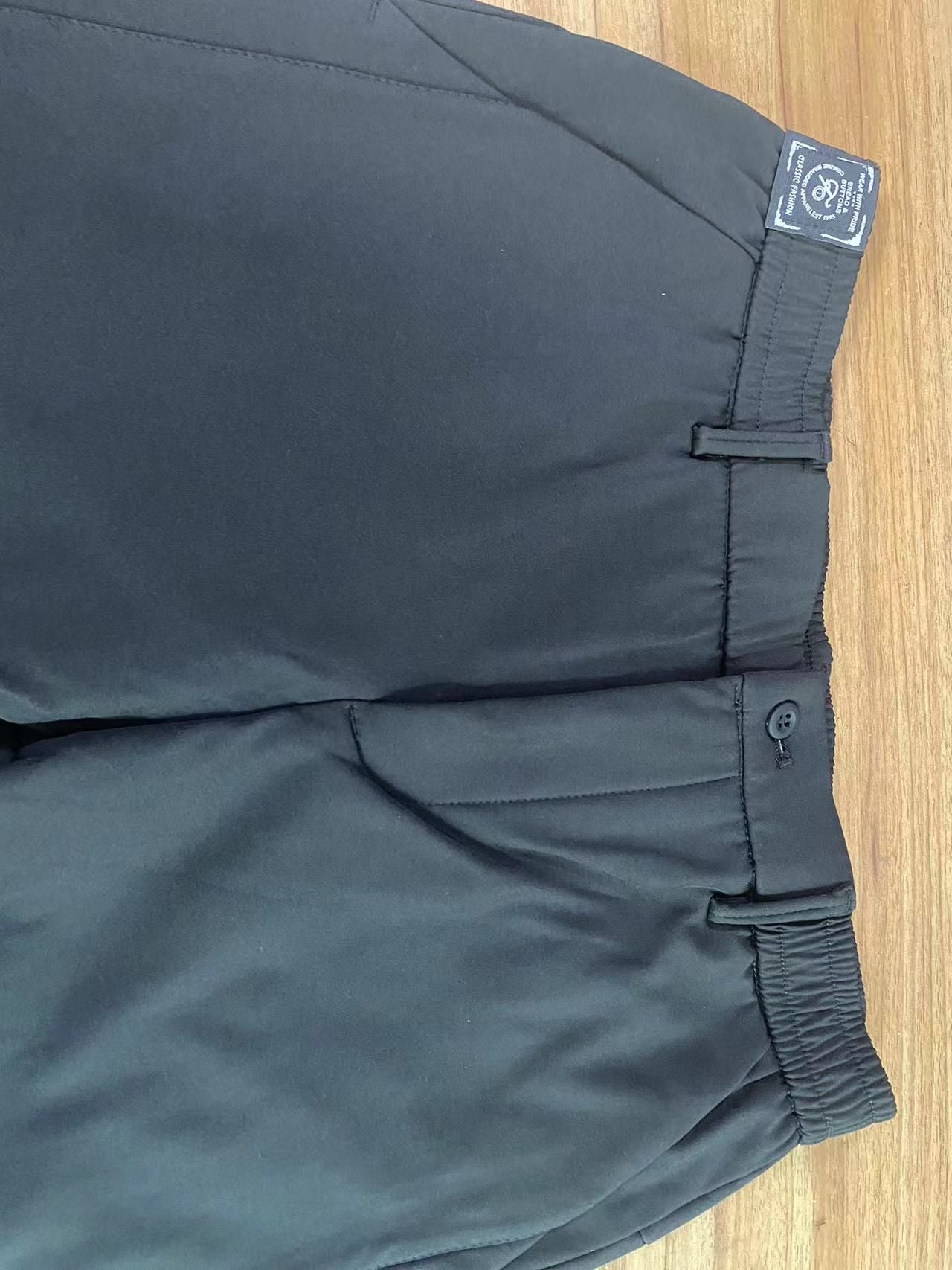 2024Winter velvet Casual Pants Men Thick Business Stretch Slim Elastic Waist Jogger Outdoors Korean Classic Fleece Trousers Male