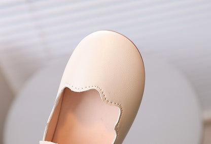 Girls Black Leather Shoes for Wedding Party Back To School Flats Kids Mary Janes Simple Classic Soft Anti-skid Kids Casual Shoes