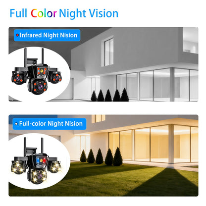 V380 Pro WiFi Wireless Solar Camera 4G Sim Card Three Screen Outdoor Solaire CCTV Three Lens Battery 360 Solar Security Cameras