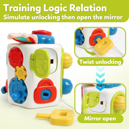 Brinquedos Cubo de Atividades Montessori para Crianças Pequenas Brinquedo Sensorial Educativo para Viagem Presente para Crianças