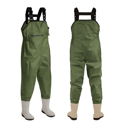 Macacão de Pesca Infantil, Macacão de Pesca Impermeável com Botas, Macacão de Nylon para Crianças e Bebês