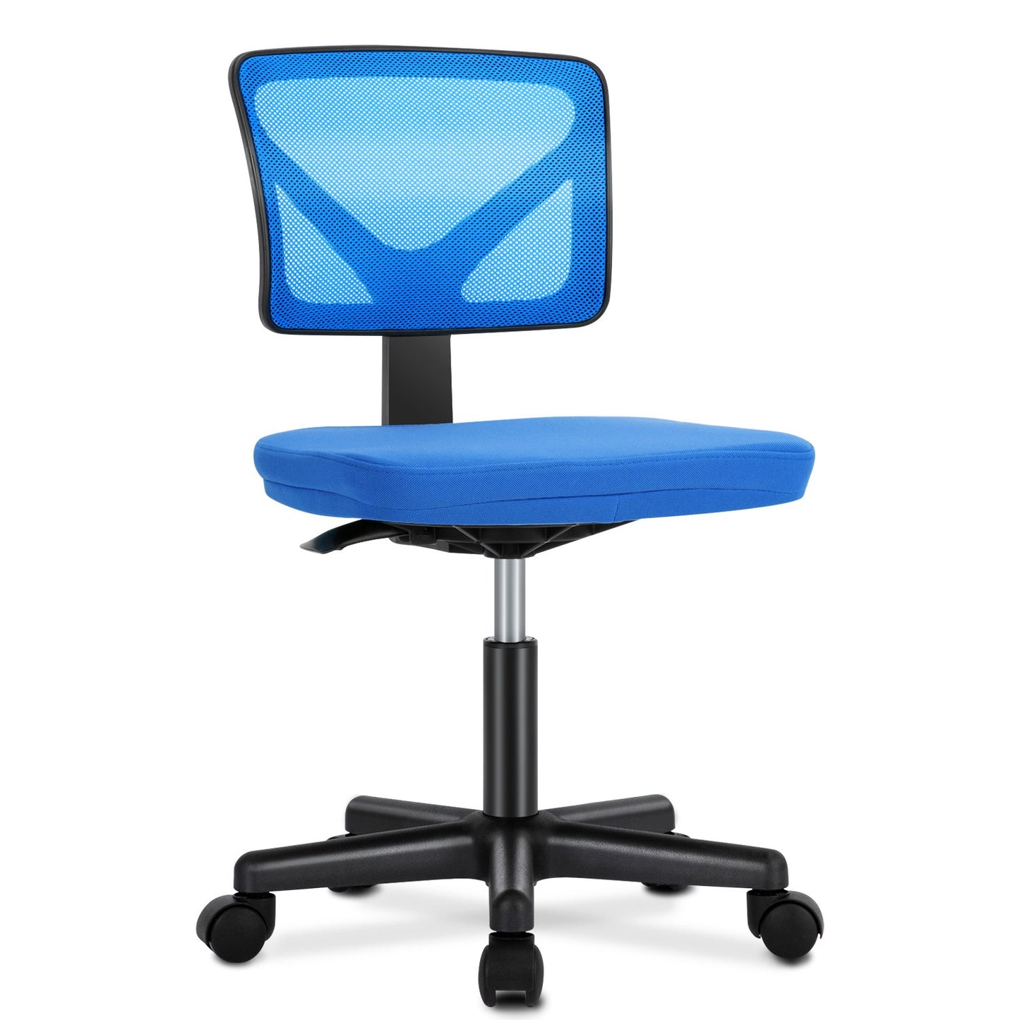 Cadeira de Escritório JHK Mesh com Suporte Lombar, Sem Braços, Encosto Baixo com Rodas, Altura Ajustável, Rotação Giratória 360°, Cadeira de Computador