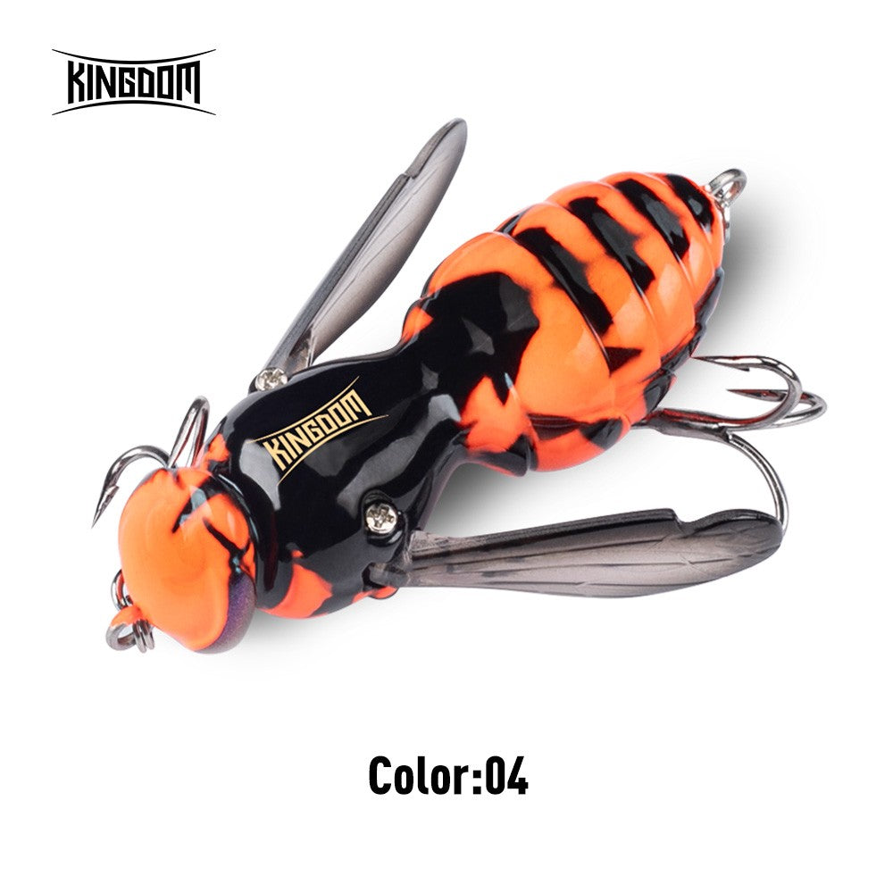 Isca Flutuante Reino de Vespas 4.2g 6.6g 40mm 48mm Inseto Artificial Biônico Isca Dura Pesca Baixo Carpa Lúcio Wobbler