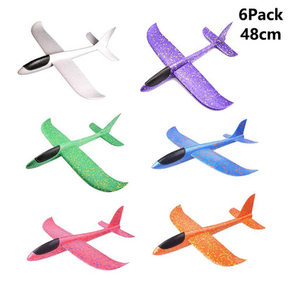 Avião de espuma grande de 36cm x 48cm, planador de avião de arremesso manual, aviões de bolha EPP inerciais, brinquedos de lançamento ao ar livre para crianças e meninos de presente