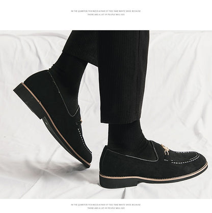 Fashion Brand Men Suede Leather Shoes Comfortable Pointed Social Shoe Male Driving Shoes Luxury Flat Loafers Men zapatos hombre