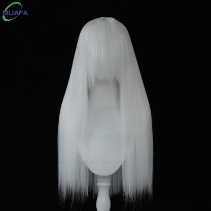 Peruca de Cosplay Longa e Lisa de Altíssima Qualidade, 400g, 48 Cores, 60cm, com Franja, Resistente ao Calor, Perucas Anime + Touca de Peruca