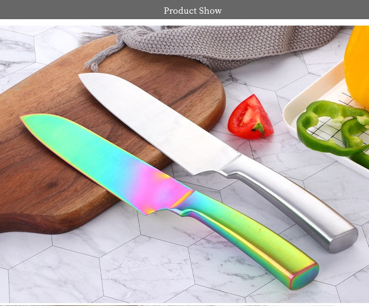 Colorful Durable Kitchen tools Boning Knife Cleaver Stainless Steel cutter- 6.3Inch Blade -Metal Long Handle For BBQ Restaurant