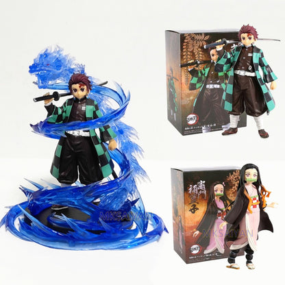 Demon Slayer Kimetsu no Yaiba Bonecos de Ação Kamado Tanjirou Kamado Nezuko Anime Figma Dragão Efeito Brinquedo Modelo PVC Boneca Juguetes