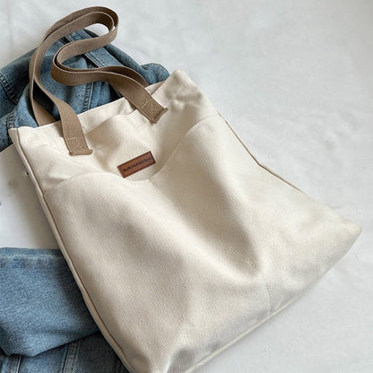 Women's Tote Bag Canvas Sewing Thread Large Capacity Advanced Sense Handbag Convenient Practical Female's Commuter Bag