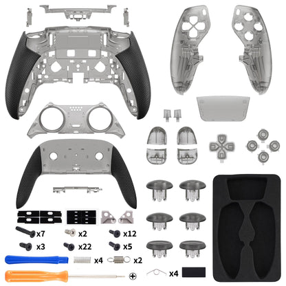 eXtremeRate Beyond-ARC Full Set Shell & Buttons for ps5 Edge Controller, Rubberized Grip Back Plate, Faceplate, Clip Shell