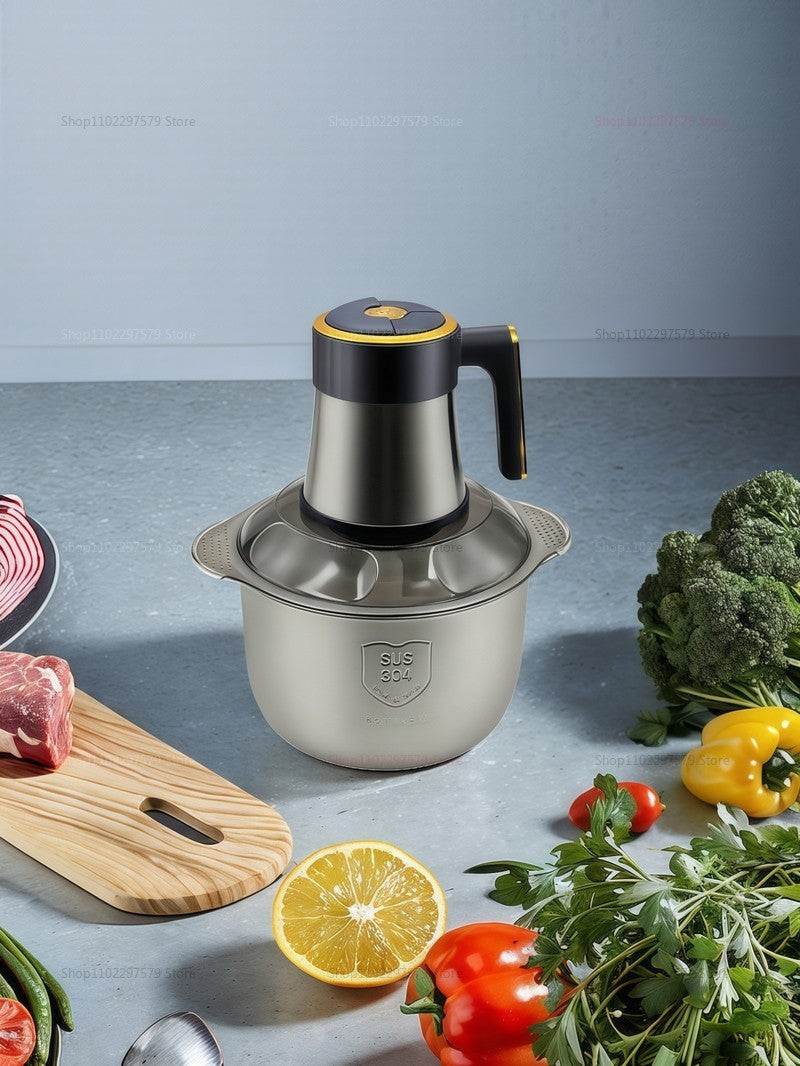 Liquidificador de aço inoxidável multifuncional para carne, frutas, vegetais, processador de alimentos, moedor de carne elétrico de cozinha com cinco velocidades