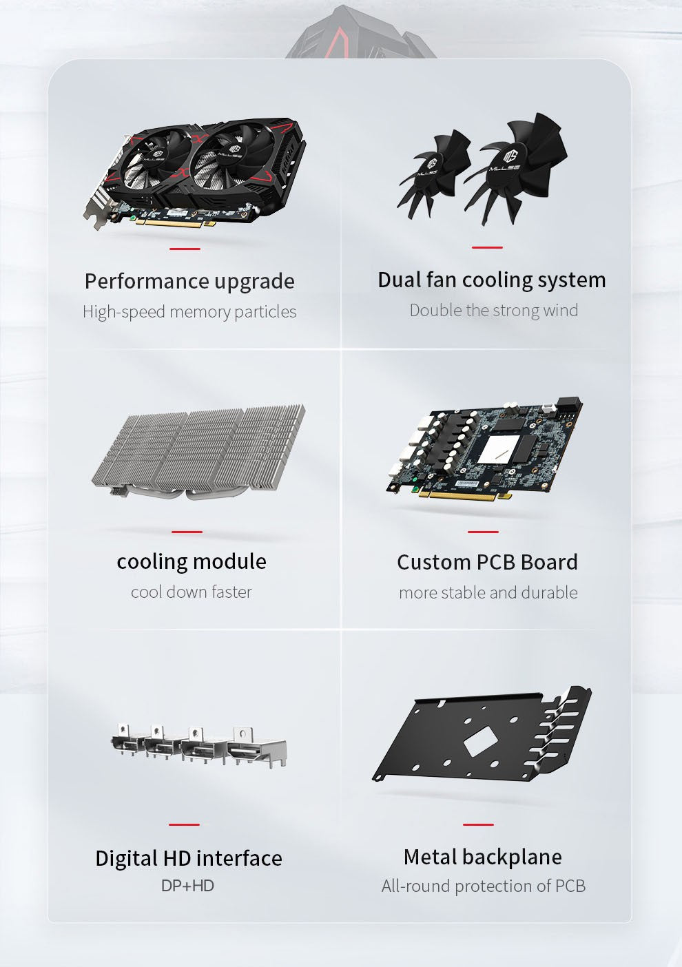 Placa de Vídeo MLLSE RX 5500xt 8gb Gaming 7NM 128bit GDDR6 8Pin PCI Express 4.0 x 8 1717MHz HDMI*1 DP*3 para Desktop