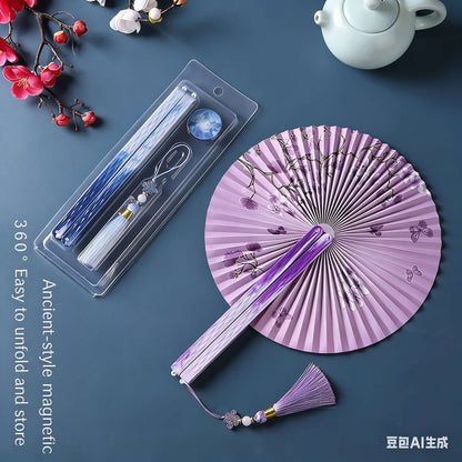 Chinese Japanese Style Silk Fan Folding Fan Wedding Fan Art Gifts Dance Hand Fan Vintage Bamboo Folding Hand Held Flower Fan