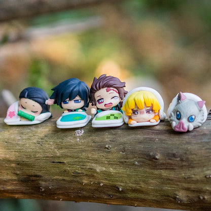 Bonecos Demon Slayer Tomioka Giyuu Agatsuma Zenitsu Kamado Tanjirou Kamado Nezuko Hashibira Inosuke Modelo de Boneca Dormindo Presente Infantil