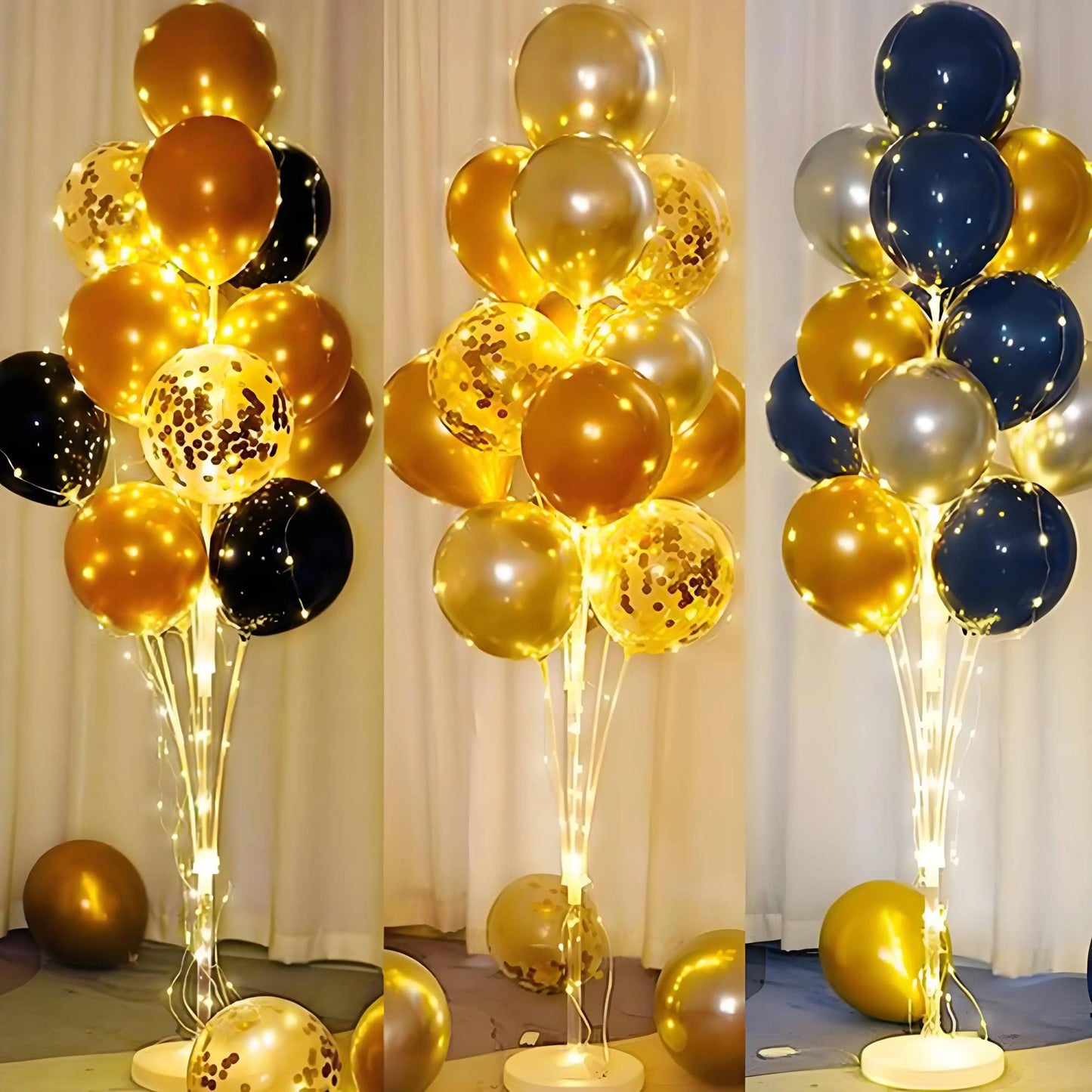 Runto 2 sets Balloon Stand with Base, Balloon Column Stand for Wedding Christmas New Year Birthday Graduation Party Decor