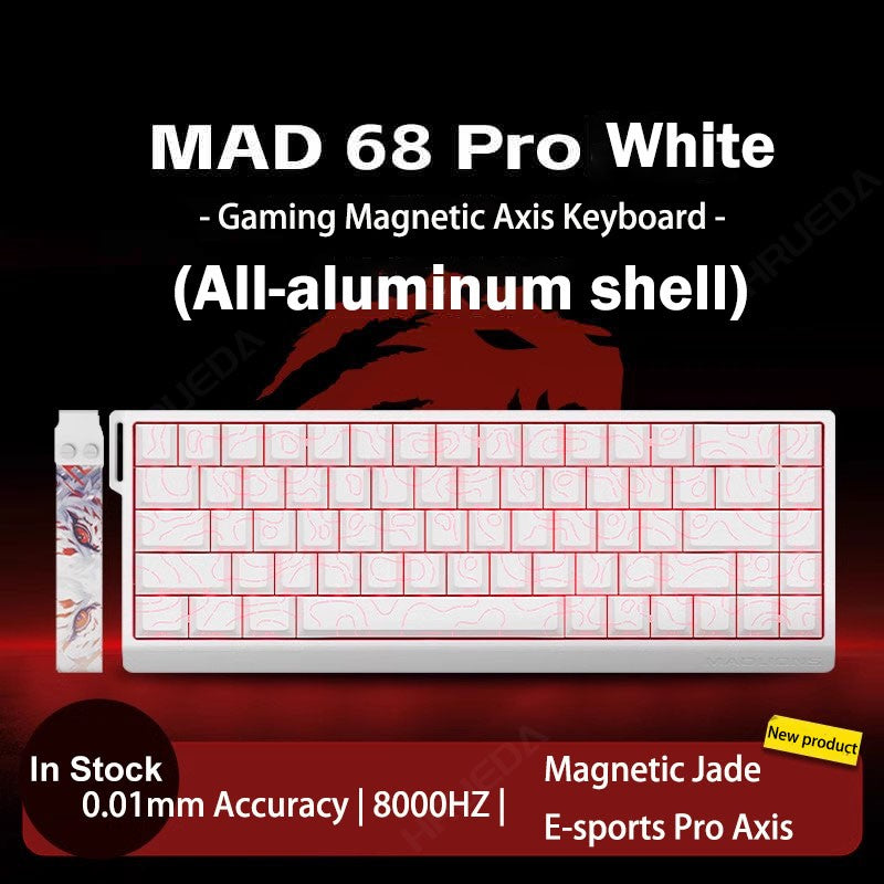 Teclado Gamer Switch Magnético MADLIONS MAD 60/68HE Com Fio Drive Web Custom 8K 61/68 Retorno RT Ajustável Hot Swap