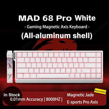 Teclado Gamer Switch Magnético MADLIONS MAD 60/68HE Com Fio Drive Web Custom 8K 61/68 Retorno RT Ajustável Hot Swap