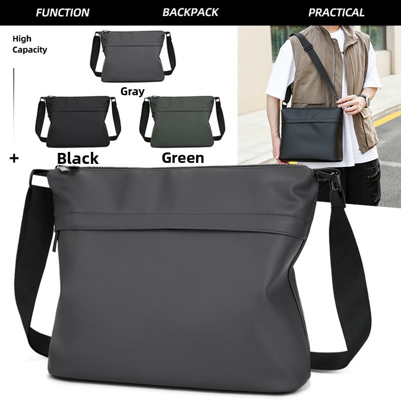 Sleek Crossbody Bag for Men Water-resistant Nylon Shoulder Bag Multi-Pocket Large CapacityMinimalist Style for Daily/Work/Travel