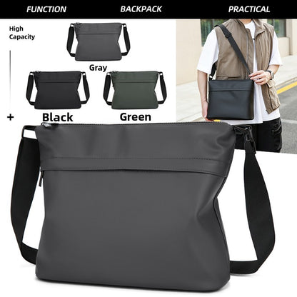 Sleek Crossbody Bag for Men Water-resistant Nylon Shoulder Bag Multi-Pocket Large CapacityMinimalist Style for Daily/Work/Travel