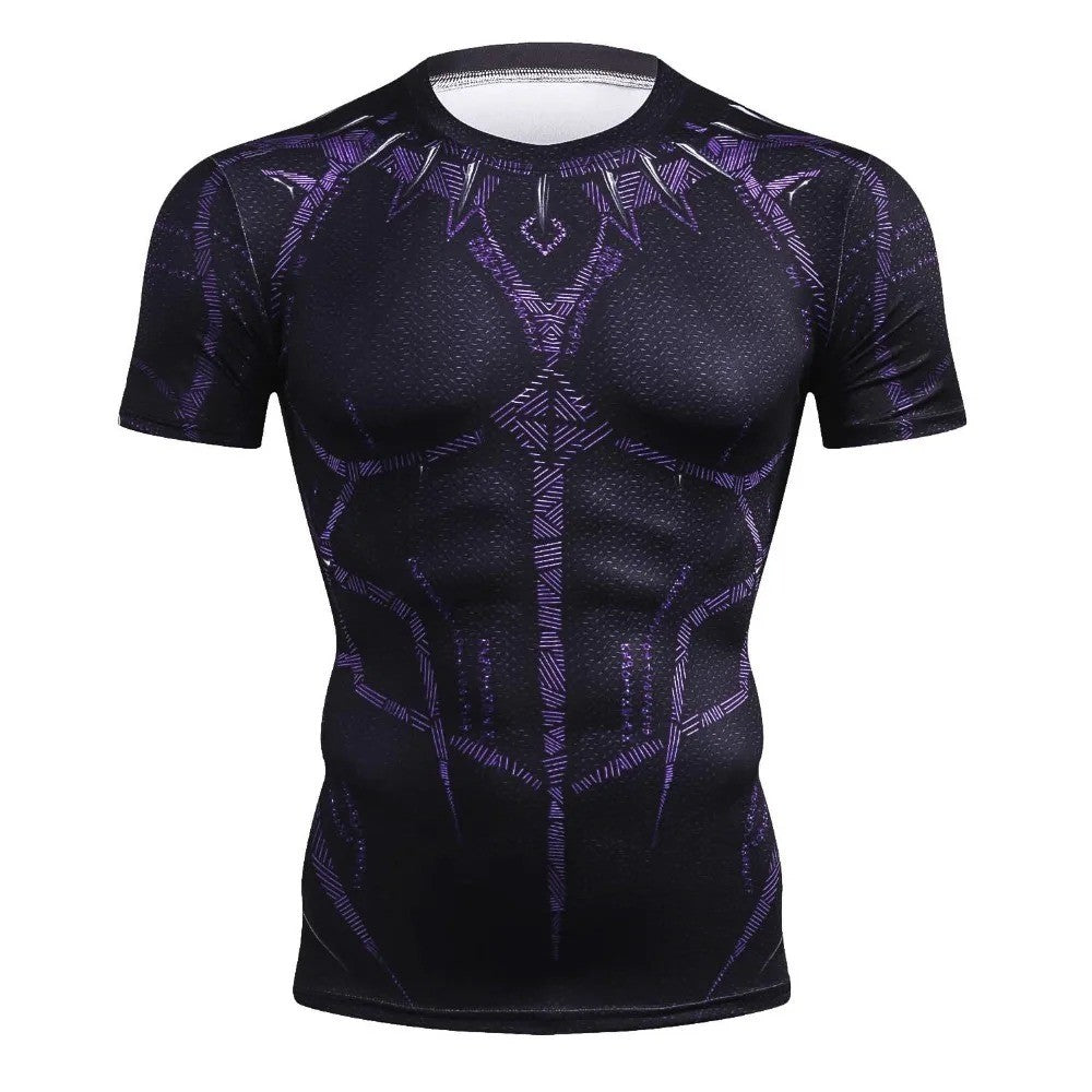 panther Summer Comics 3D Printed T Shirt Men Compression Fashion Short Sleeve Men T Shirt Tops Tees For Cosplay Costume