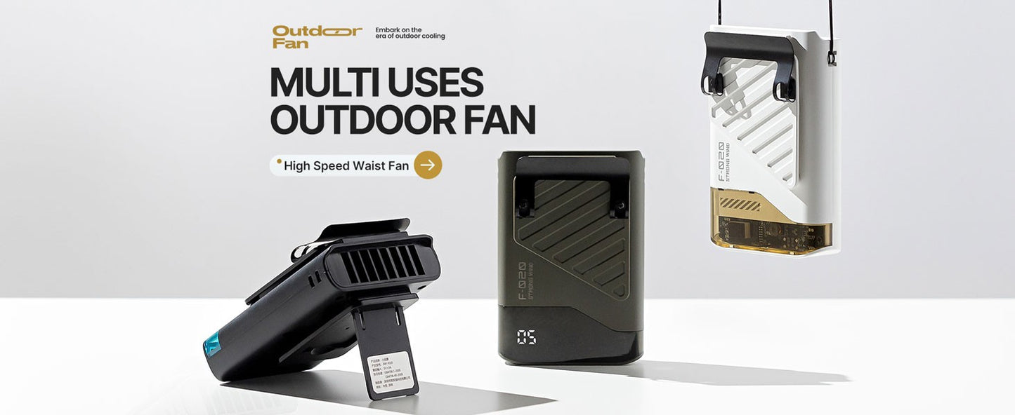 Portable Waist Fan with Belt Clip Light Mute Five Hole New Neck Hanging Fan Suitable for Outdoor Travel of Office Desk