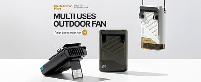 Portable Waist Fan with Belt Clip Light Mute Five Hole New Neck Hanging Fan Suitable for Outdoor Travel of Office Desk