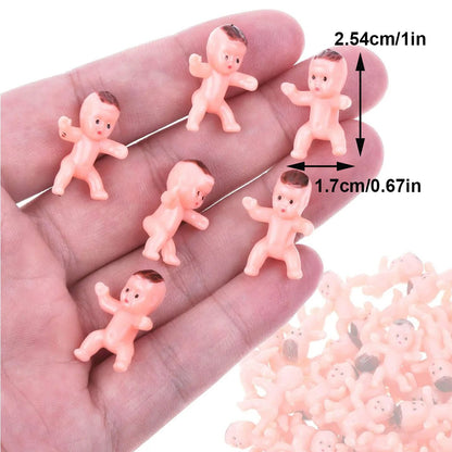 150/100/60/30Pcs Mini Plastic Babies Doll for Baby Shower Ice Cube Game Mini Baby Gender Reveal Baby shower Party Favors Decor