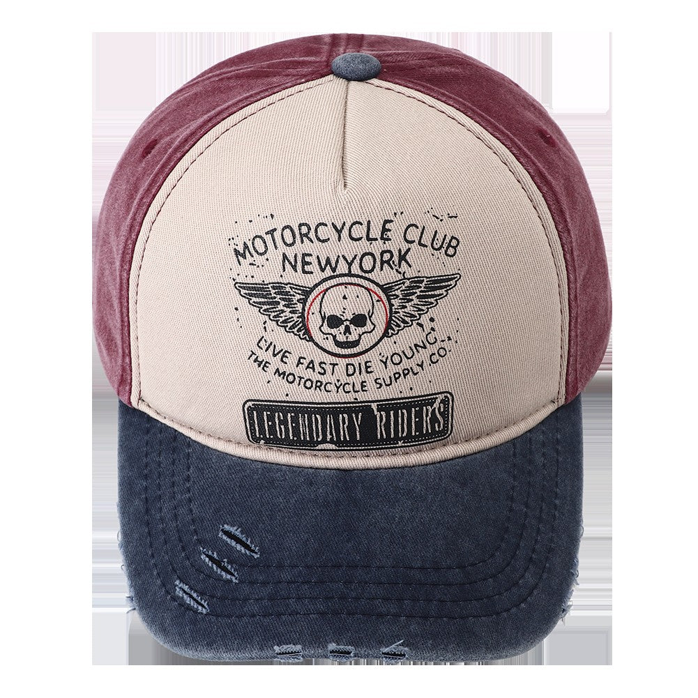 2023 New Punk Motorcycle Cap Casquette Femme Skull Print 5 Panel Baseball Hat Hip Hop New York Snapback Caps for Women Men Bones