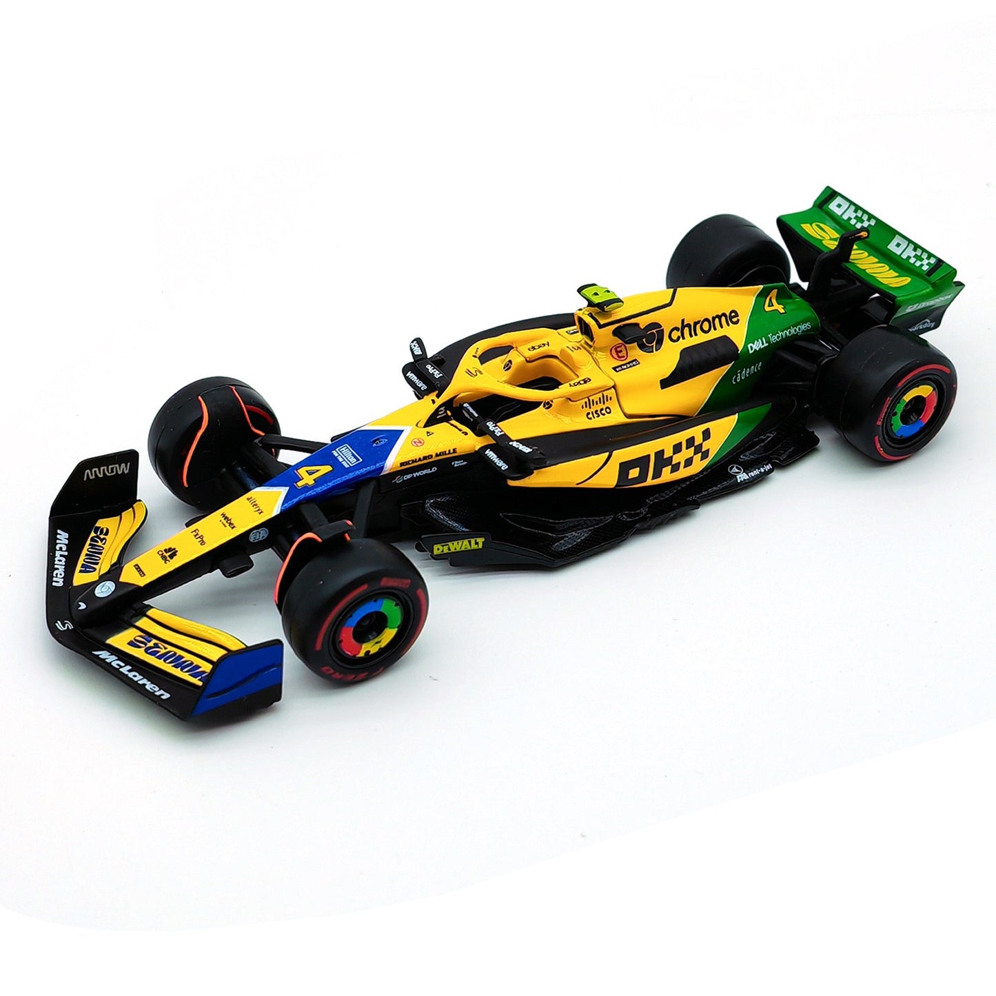 Bburago 1:43 2024 F1 Mclaren MCL38 Grande Prêmio de Mônaco Carro de Liga Miniatura Modelo Diecast #4 Lando Norris #81 Oscar Piastri Brinquedo