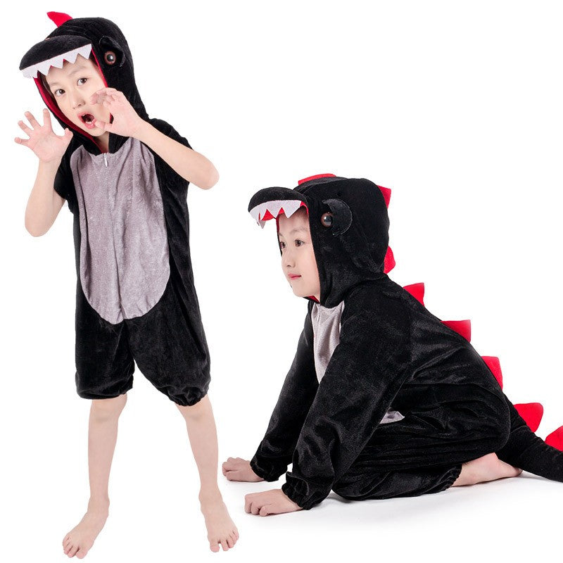 Cute Child Dinosaur Kugurumi Costume Cosplay Boys 2-4T 4-8Y Green Black Kindergarten School Party Game Role Play Suit Umorden