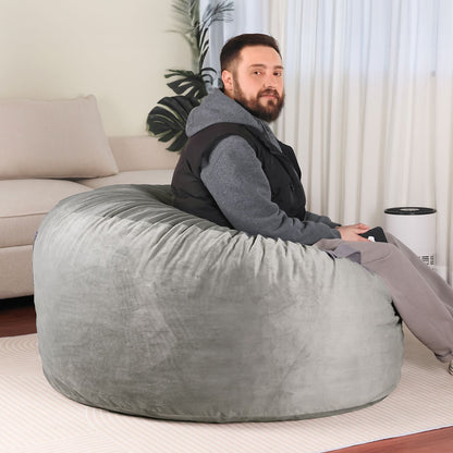 JHK Oversized 3/4FT Bean Bag Chair for Gaming Reading Lazy Sofa Foam Filled Couch with Removable Cover Living Room Furniture