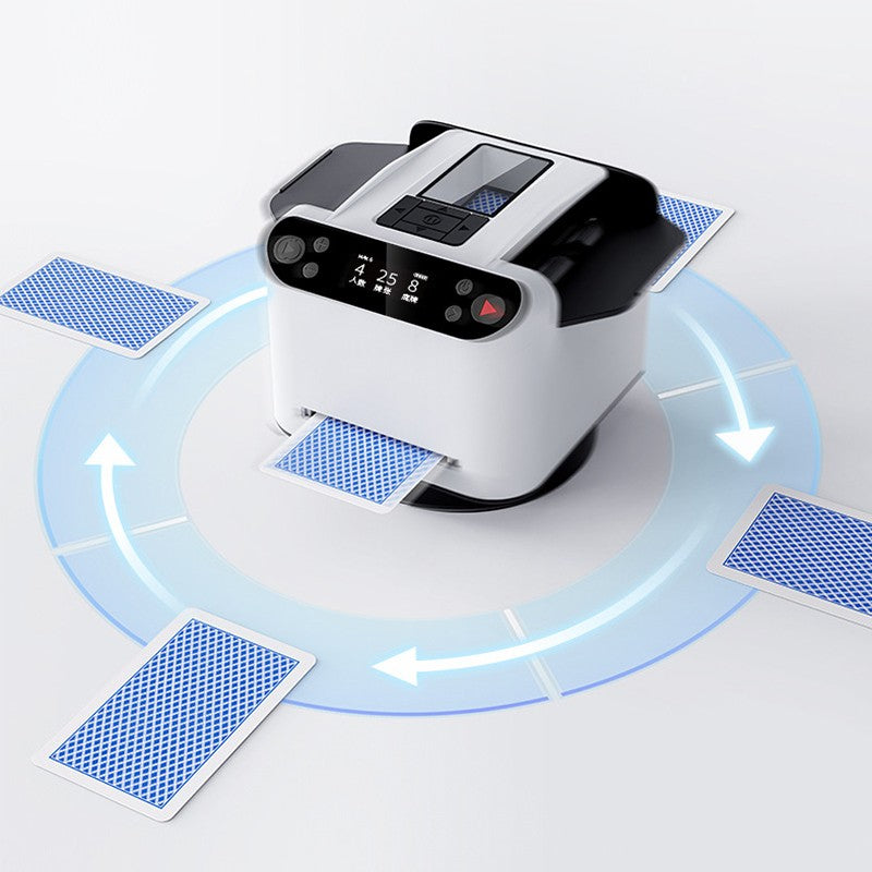 360° Rotating Automatic Card Shuffle Dealer Machine 2 In 1 Playing Cards Shuffling Dealing Tool Party Games Poker Device