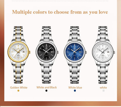 ERNIE KLEIN Women’s Watch Luxury Gold Watch OriginalDate Week Stainless Steel Waterproof Luminous Elegant Dress Ladies' Watches