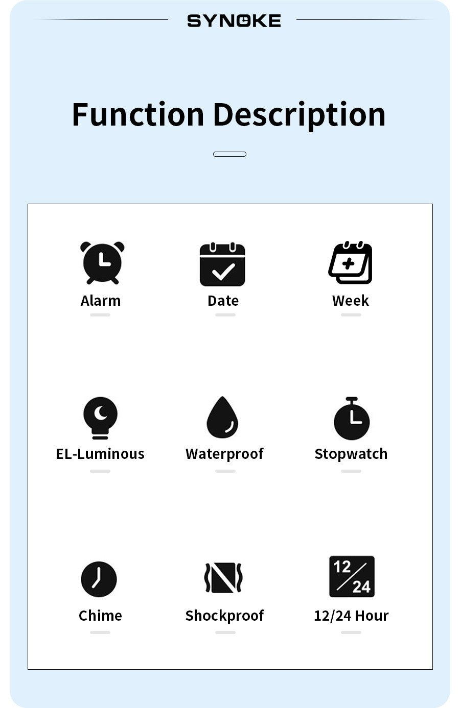 SYNOKE Outdoor Military Digital Watch For Men Fashion Retro Men Watch Sports Waterproof Men Watch Multifunctional Luminous