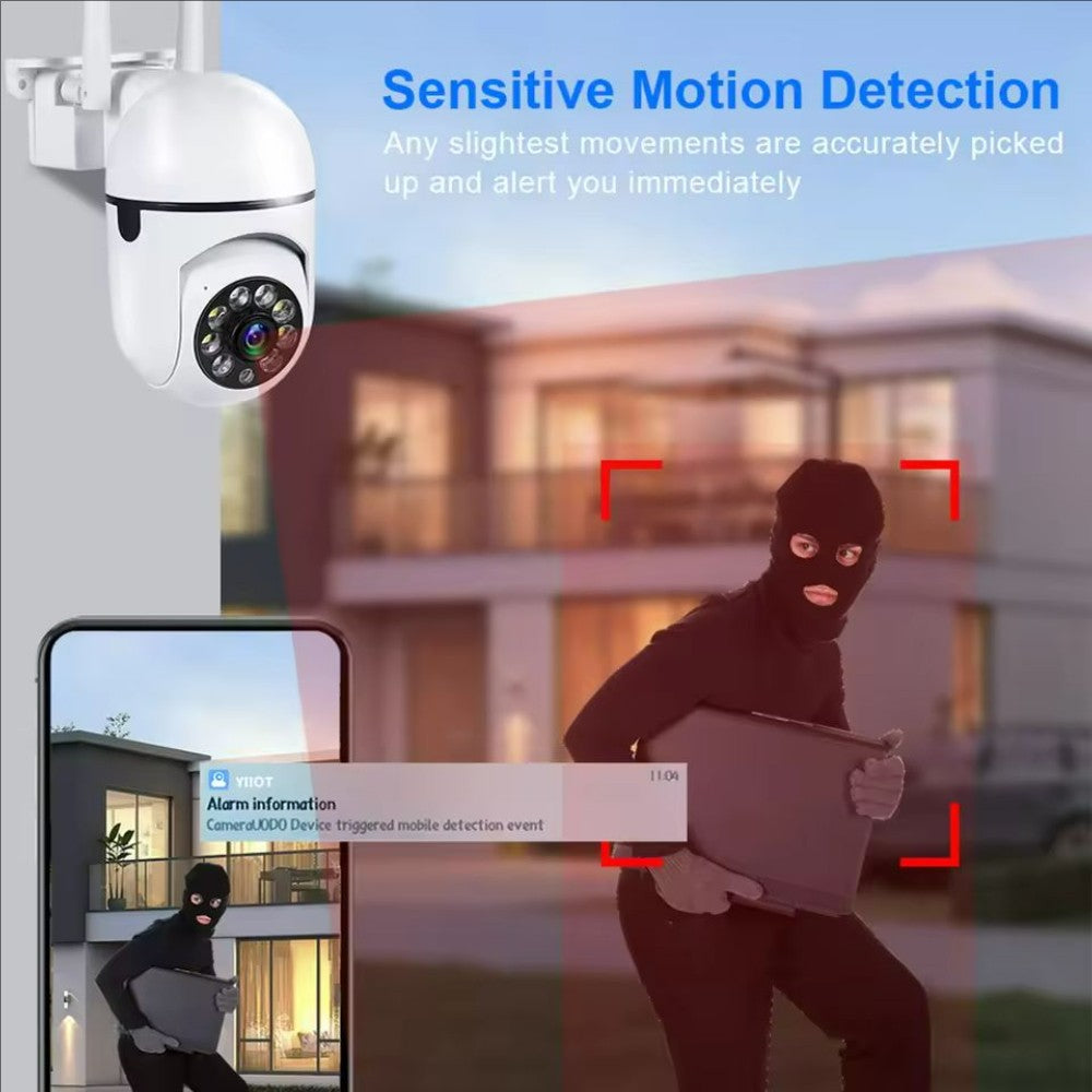 Câmera de Segurança Wifi IP Externa Sem Fio PTZ 3MP 4X Zoom Câmeras AI Rastreamento Humano Áudio Bidirecional HD Visão Noturna Colorida