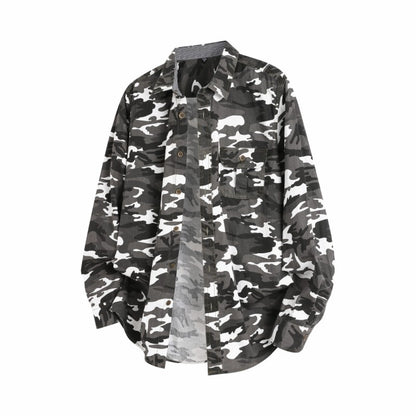 New Camouflage Cargo Shirt Men Cotton Multi-Pocket Camo Shirts High Quality Militar Overshirt Men Army Green Shirts Casual