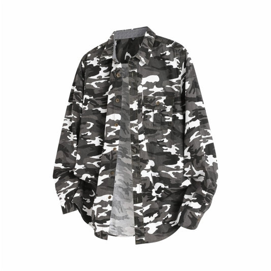 New Camouflage Cargo Shirt Men Cotton Multi-Pocket Camo Shirts High Quality Militar Overshirt Men Army Green Shirts Casual