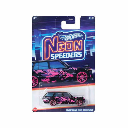 Hot Wheels Neon Speeders Series 8 Diecast Car Set 1/64 Scale Models Mazda RX-7 Datsun 510 B C D HLH72 Collectible Toy Xmas Gifts
