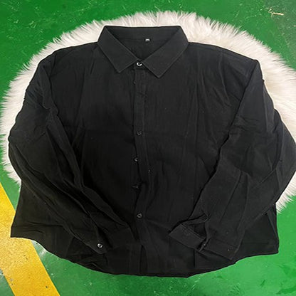 Men's Solid Color Cotton Linen Blend Breathable Sweat Absorbing Easy to Maintain Long Sleeved Shirt Business Casual Slim Fit