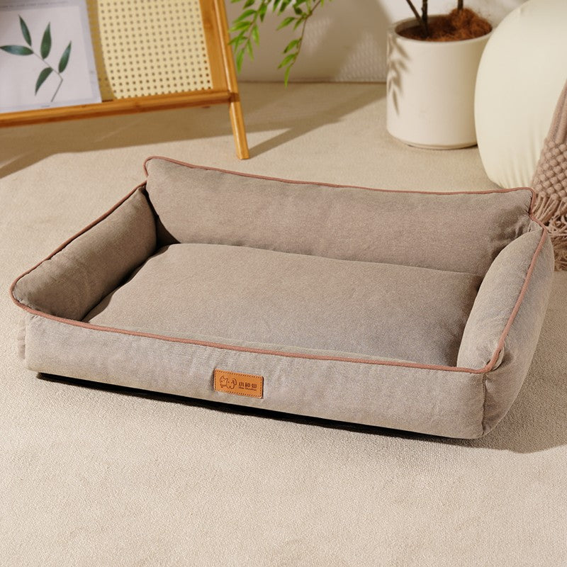 Cama de Cachorro de Inverno, Sofá Impermeável para Cães de Porte Médio, Cama de Espuma para Animais de Estimação com Capa Removível Lavável e Fundo Antiderrapante