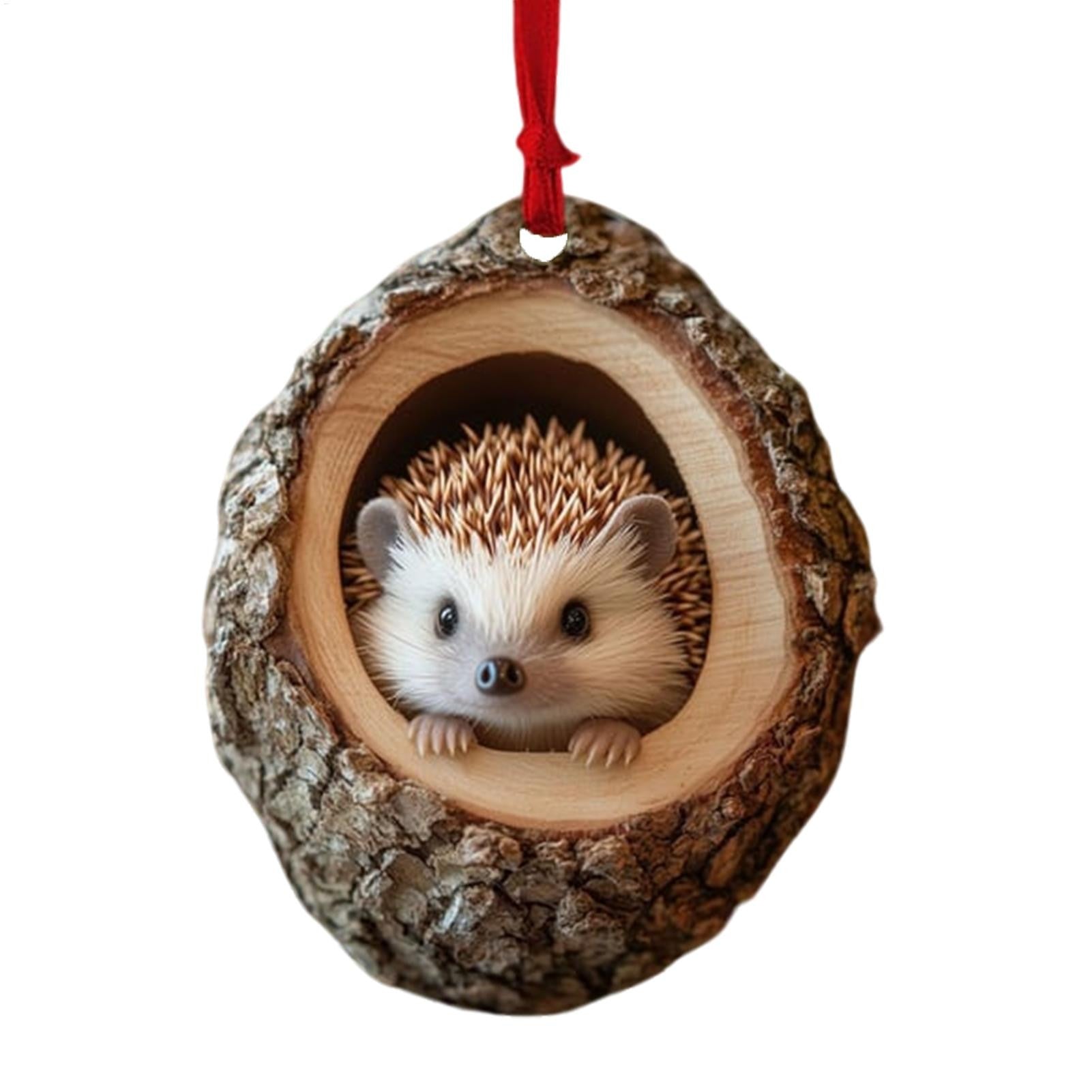 New Animal Christmas Ornaments 2D Flat Acrylic Bird Pendant Owl Squirrel Bunny  Pendant Christmas Tree Decoration Xmas Hanging
