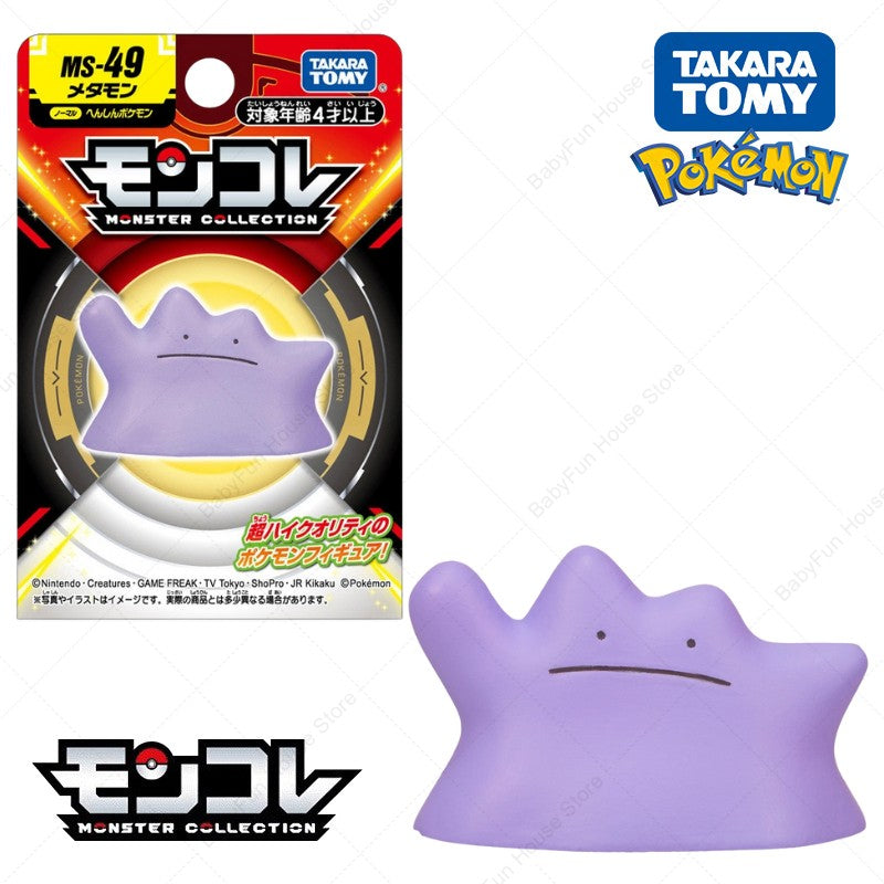Original Takara TOMY Pokemon Ditto Jigglypuff Figure Toy Dedenne Slowpoke Mega Gyarados Lucario Gengar Anime PVC Model Doll Gift